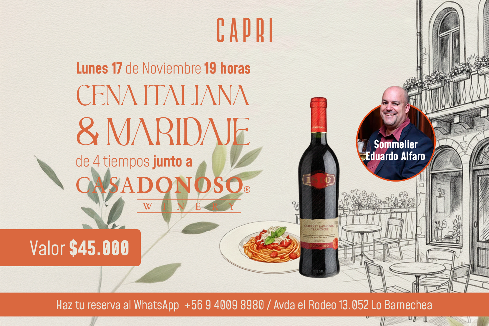 CENA ITALIANA & MARIDAJE | PIZZERPIA CAPRI