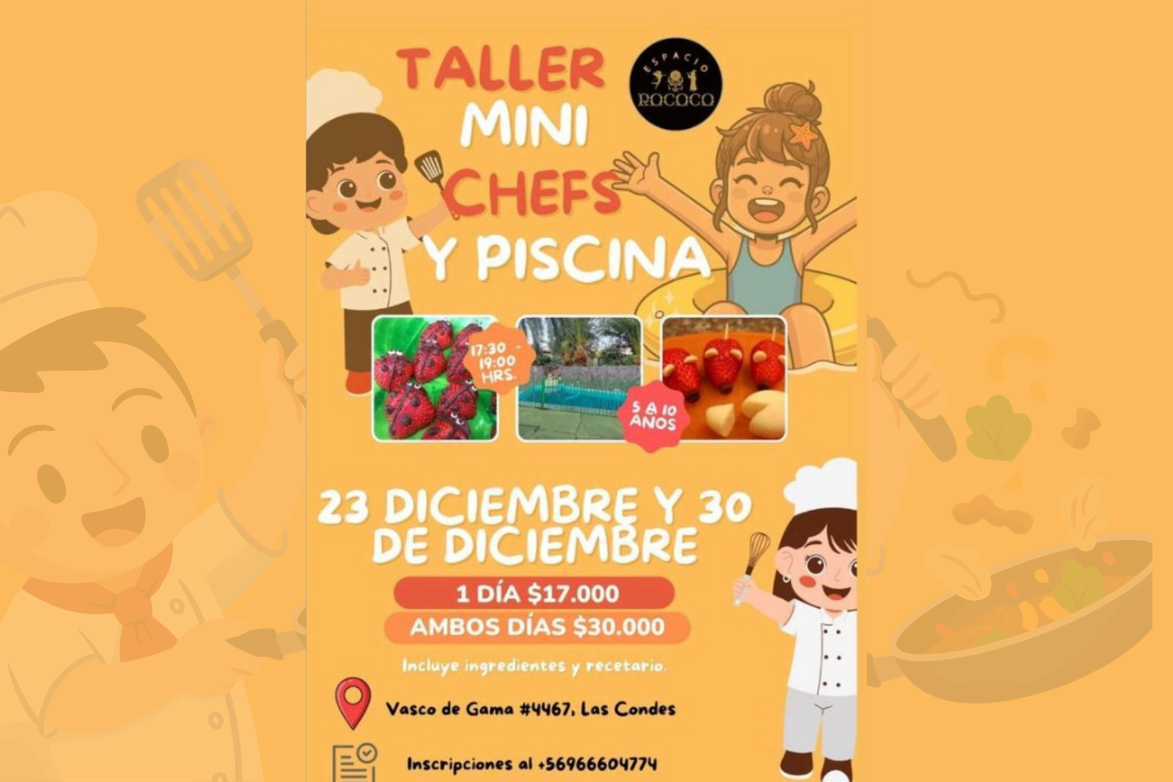 Taller Mini Chefs y piscina