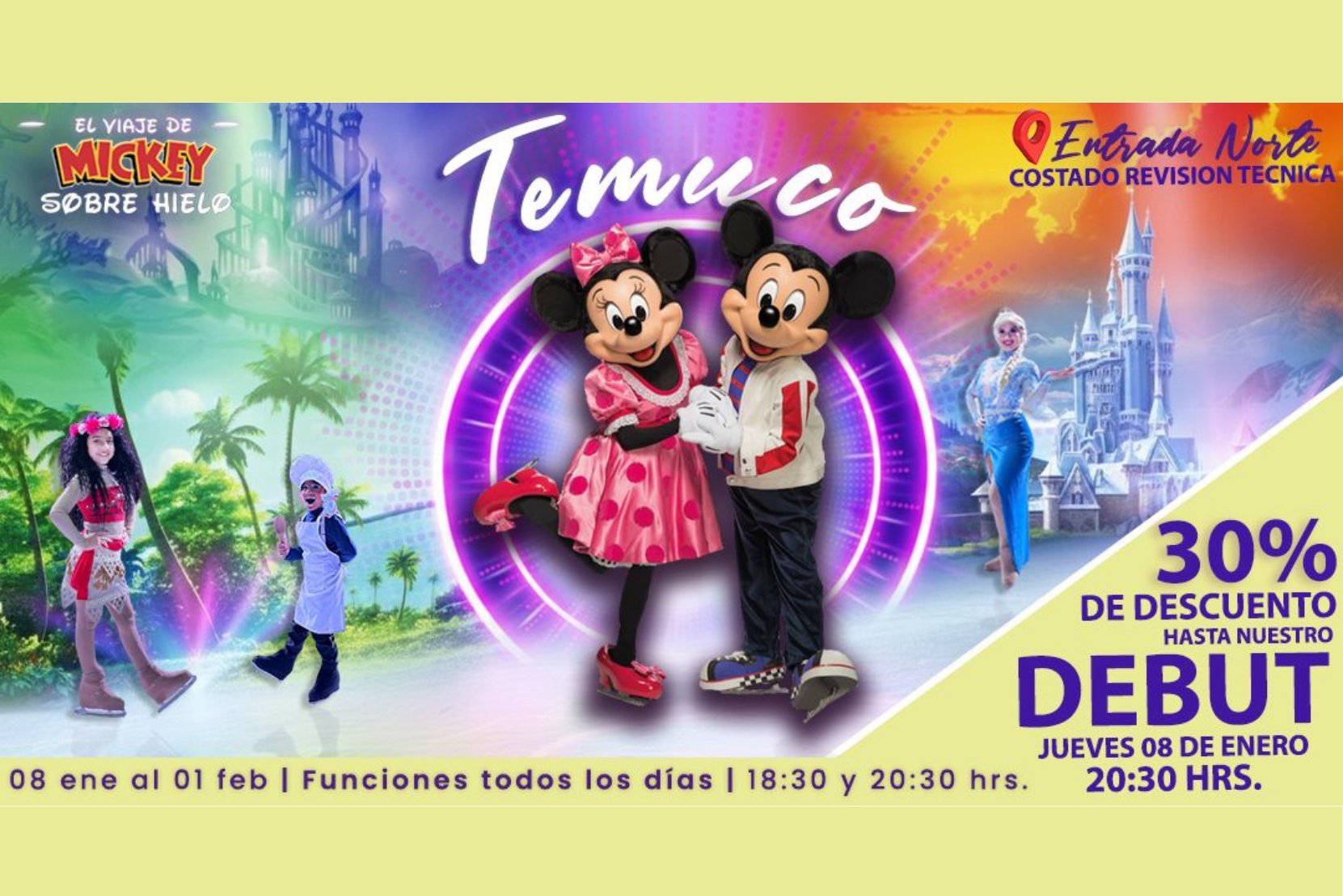 El Viaje de Mickey Sobre Hielo en Temuco