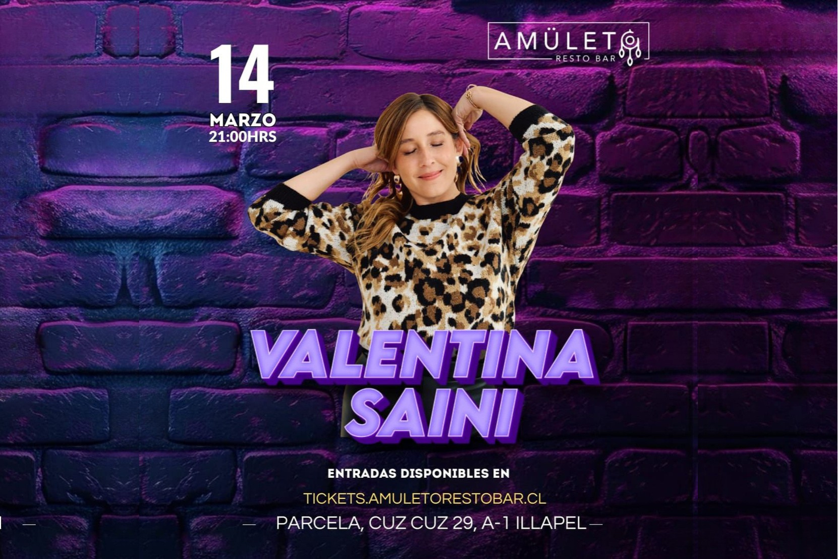 VALENTINA SAINI EN AMULETO RESTOBAR - 14 de Marzo