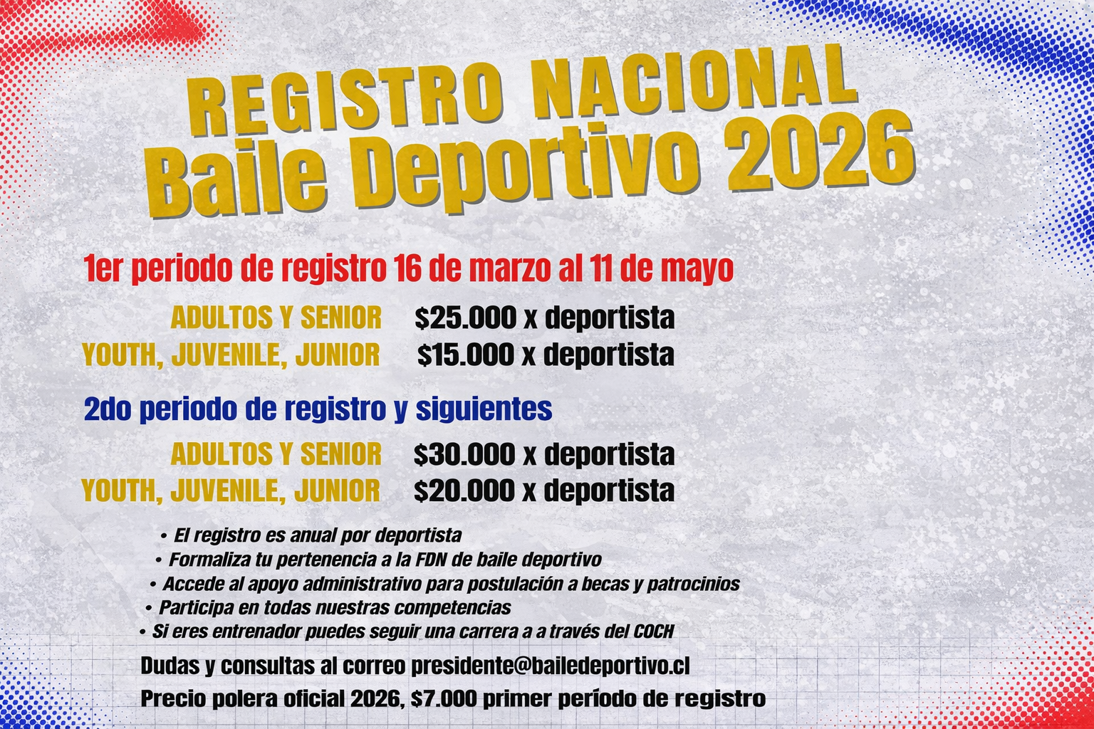 Baile Deportivo - Registro Nacional 2026 - 1er período