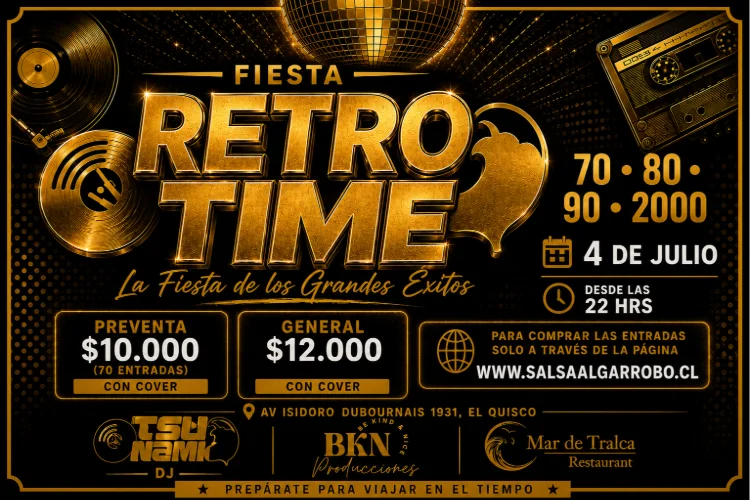 Fiesta Retro Time, éxitos de los 70 a los 2000