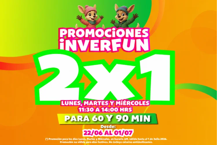 Promoción Inverfun 2x1 – 60 minutos