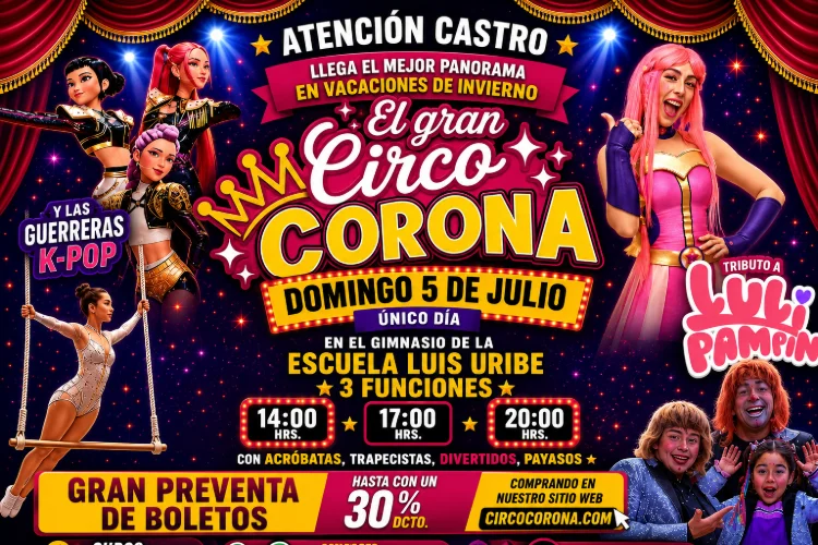 El Gran Circo Corona llega a Castro - 5 de Julio