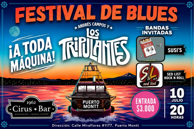 Festival de Blues a Toda Máquina! Con Los Tripulantes - 10 de Julio