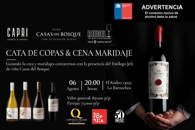 Experiencia de Copas & Maridaje con Riedel y Viña Casas del Bosque🍷 6 de Agosto