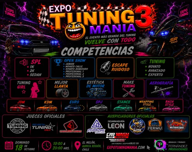 INSCRIPCIÓN COMPETIDORES | Expo Tuning Mania 3 - 18 de Octubre