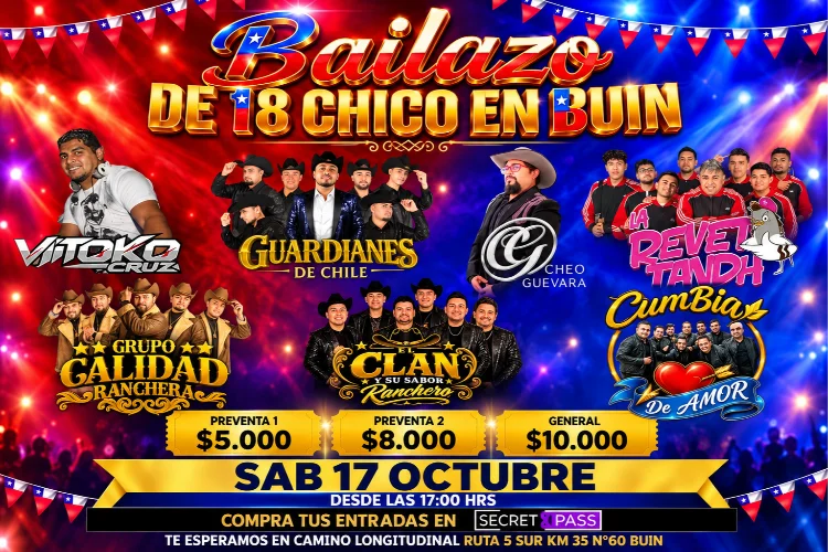 Bailazo de 18 Chico en Buin en Santo Secreto🔥🎶 17 de Octubre