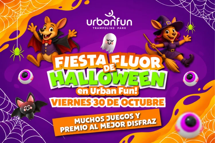🎃✨ ¡FIESTA FLUOR HALLOWEEN EN URBAN FUN! 👻🕸️ 30 de Octubre