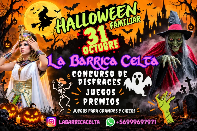 🎃👻 ¡HALLOWEEN FAMILIAR EN LA BARRICA CELTA! 🧙‍♀️✨31 de Octubre