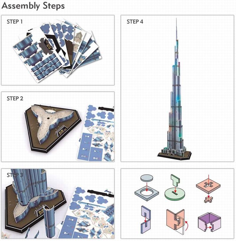 Burj Khalifa Led Puzzle 3D 136 Piezas EntreKids