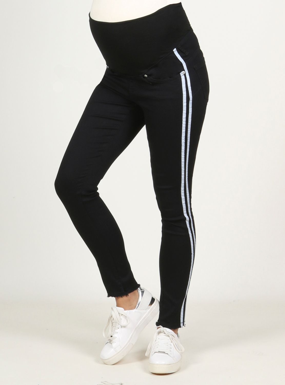 Pantalón Maternal Negro con línea blanca | EntreKids