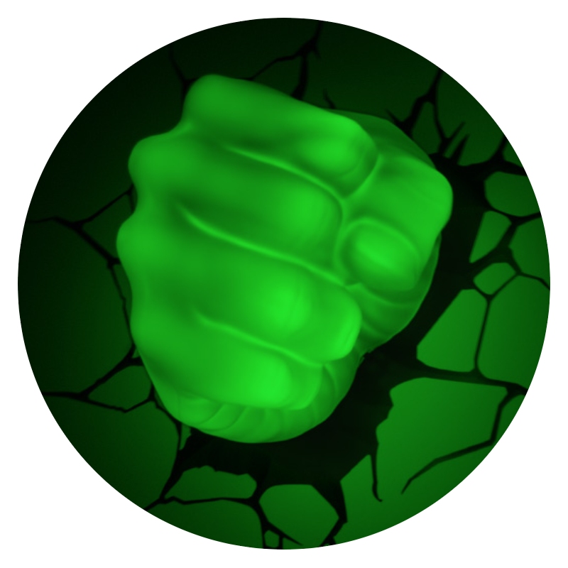 Lámpara Mural 3D Puño de Hulk