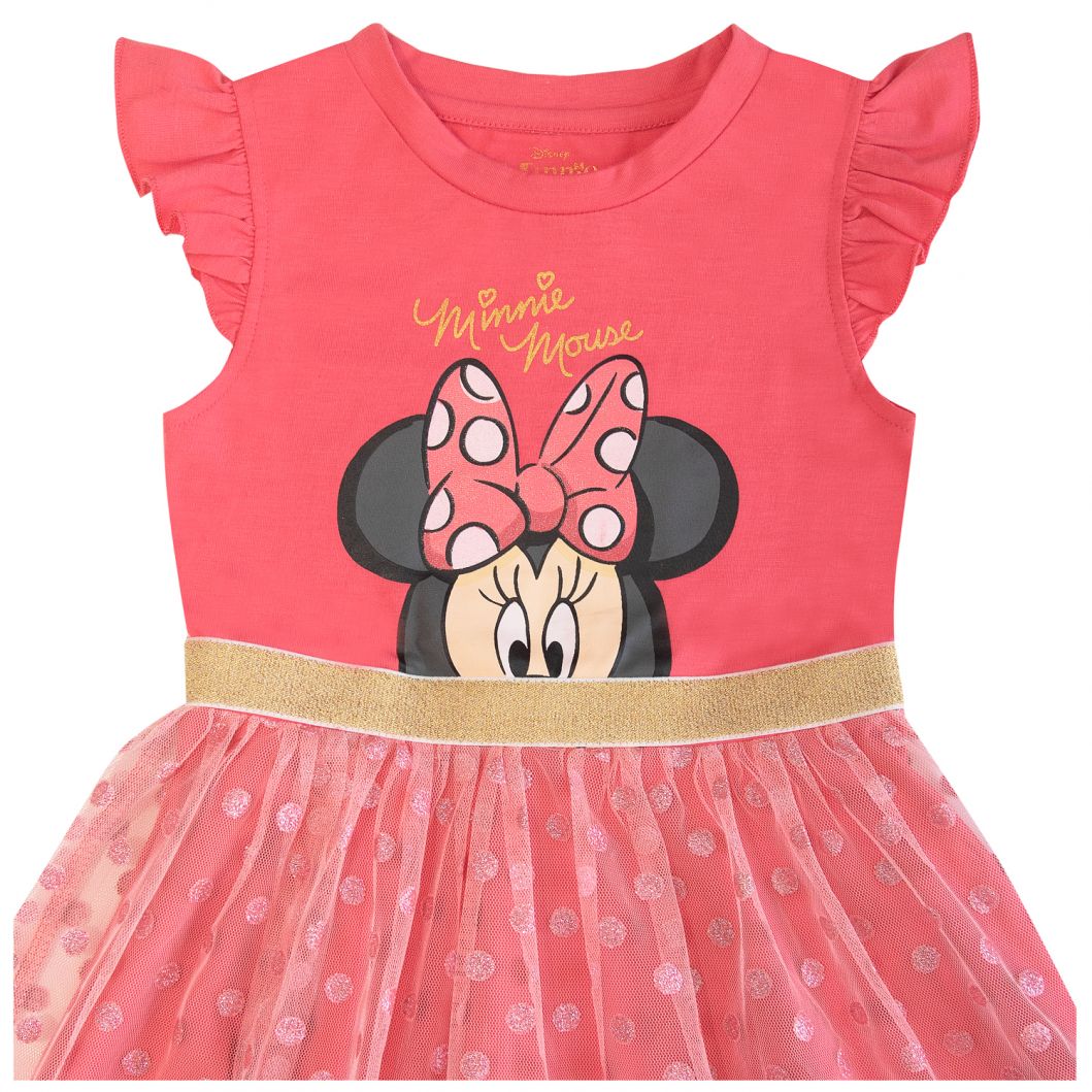 Vestido Niña Minnie Asomandose Rosado Disney | EntreKids