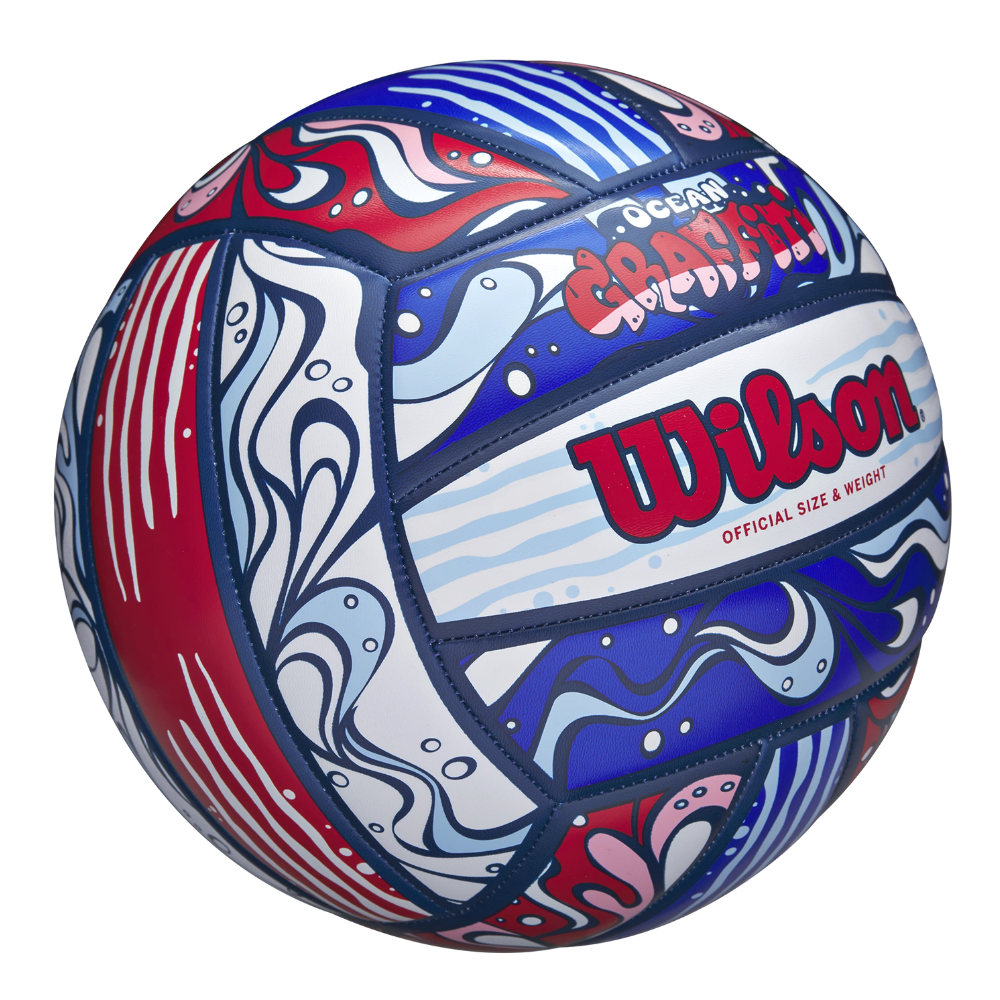 Balón Volleyball Wilson Ocean Graffiti Tamaño 5 Azul EntreKids