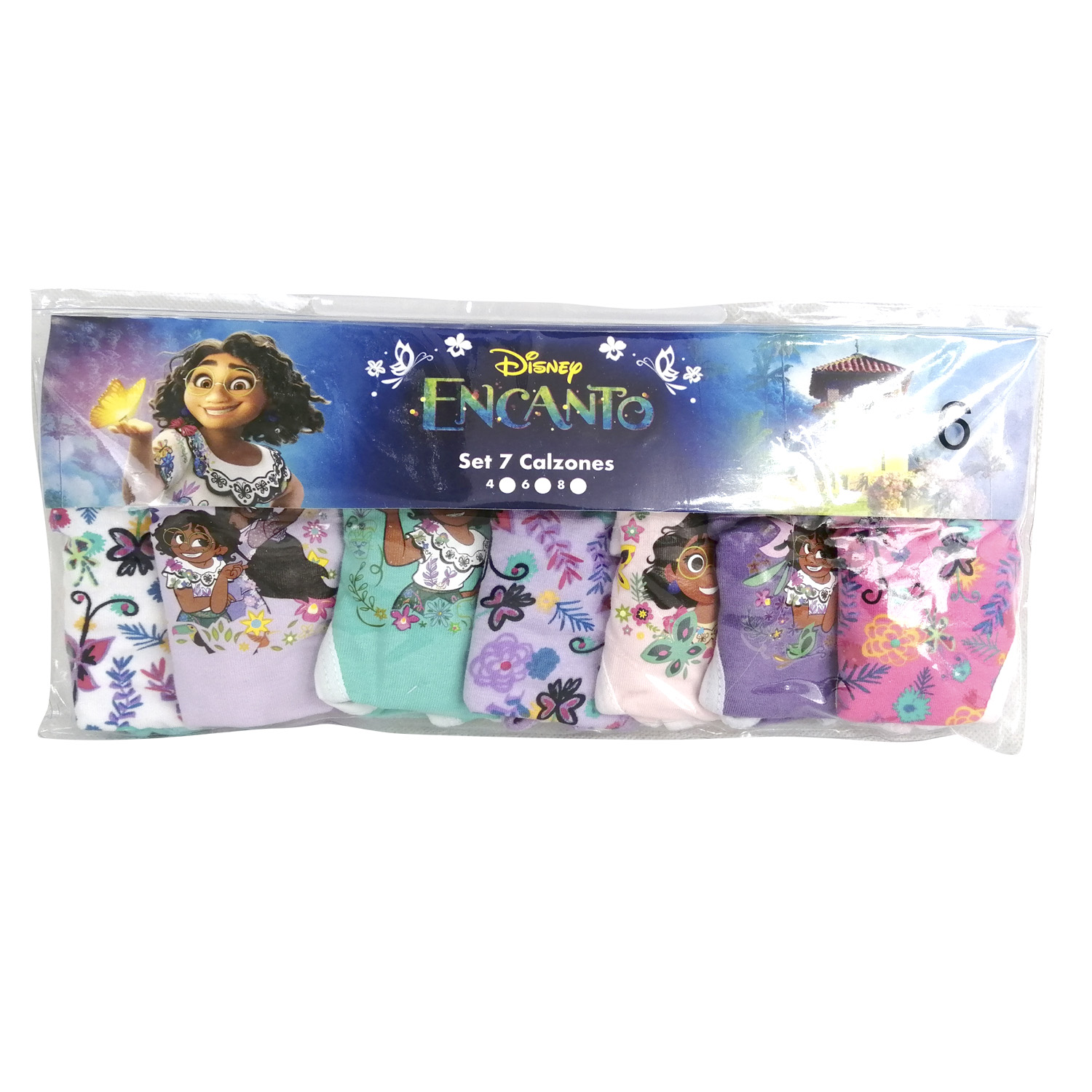 Calzones De Niña set de 7 Unidades, Algodon Spandex , Encanto