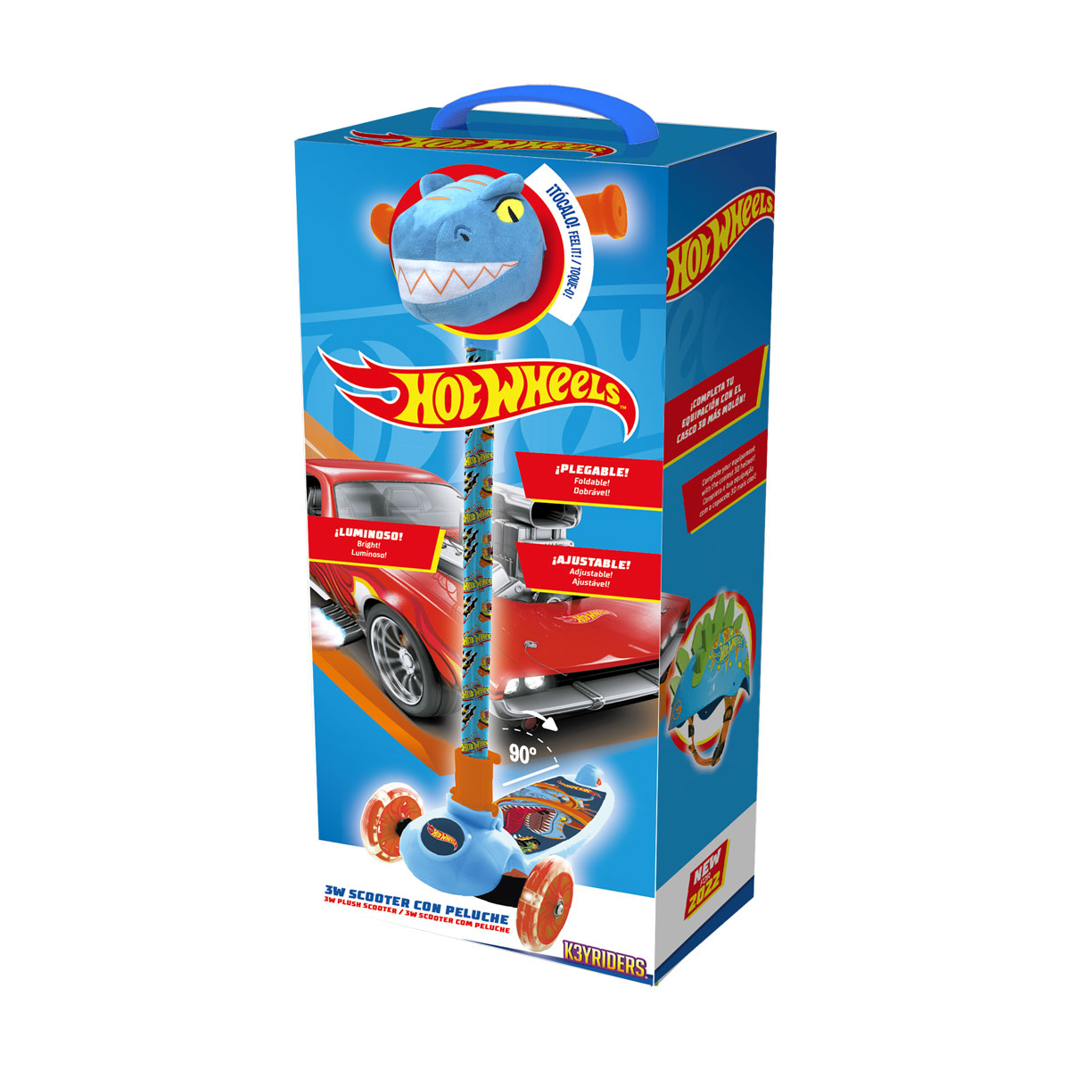 Scooter 3 Ruedas Peluche Hot Wheels Luces Keyriders EntreKids