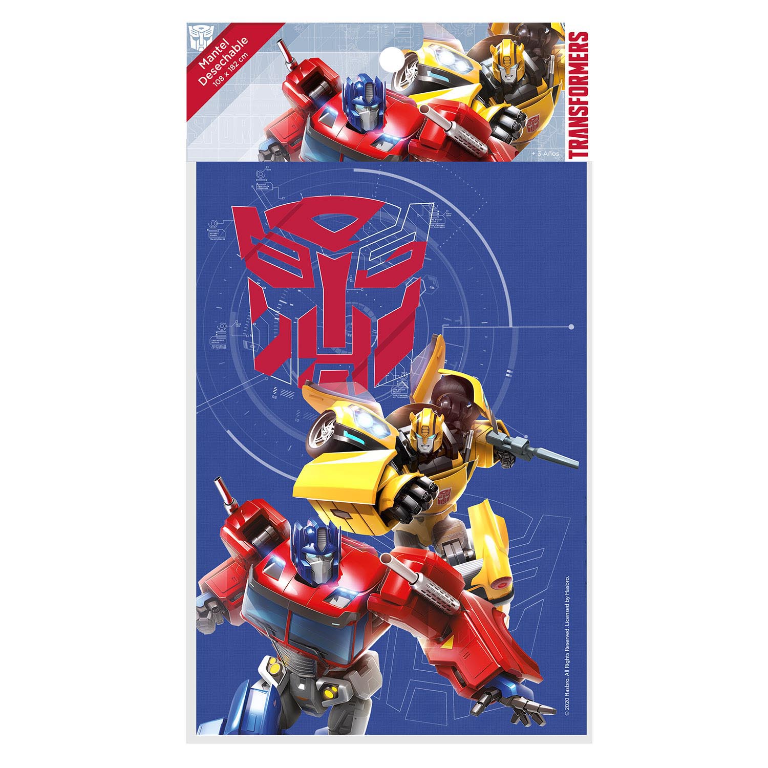 Mantel Desechable Transformers 108x182 cm 