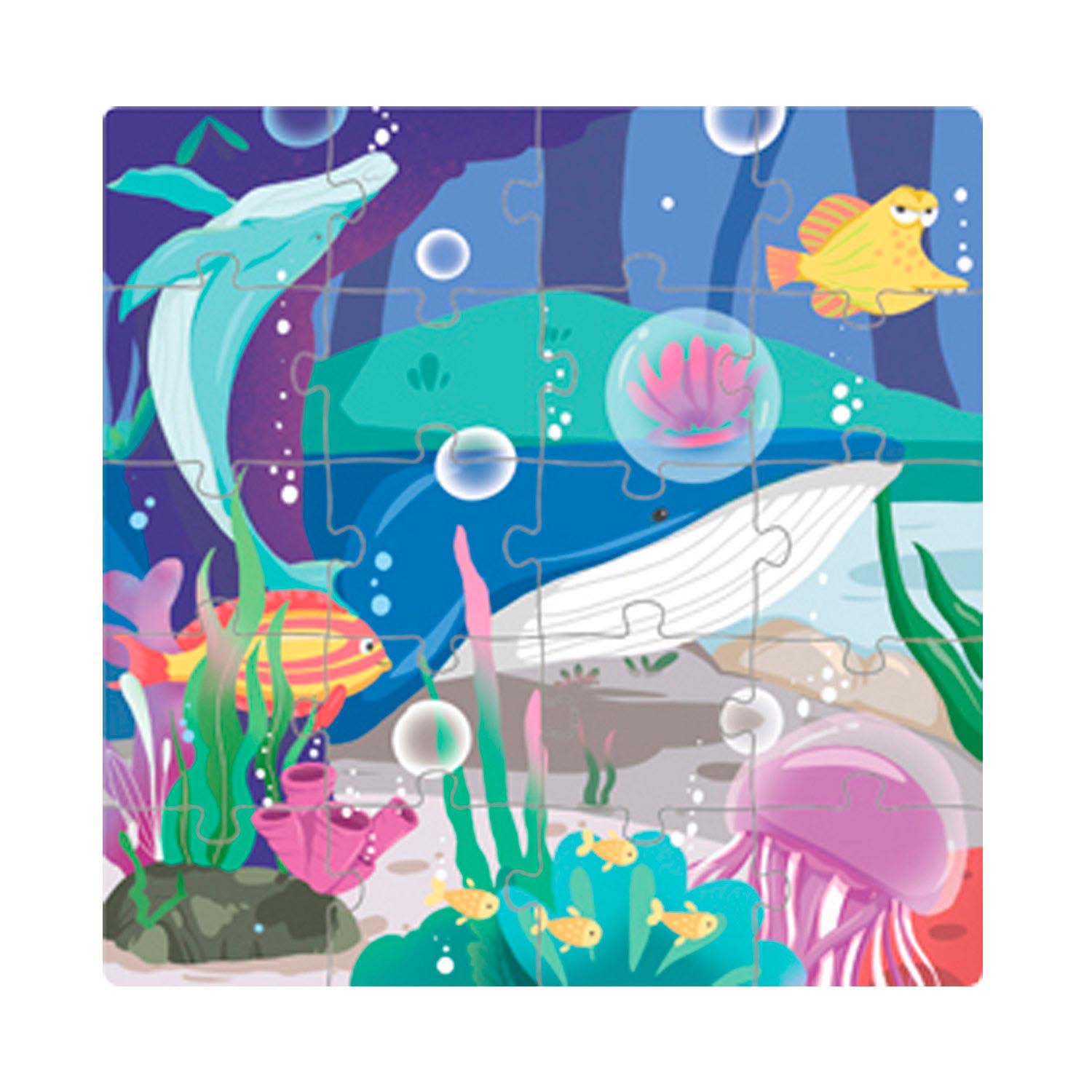 Magnet Puzzle Buch Für Kinder - 3 Motive Meerestiere | CE-zertifiziert 18x18cm | Lernspielzeug Ab 3 Jahren