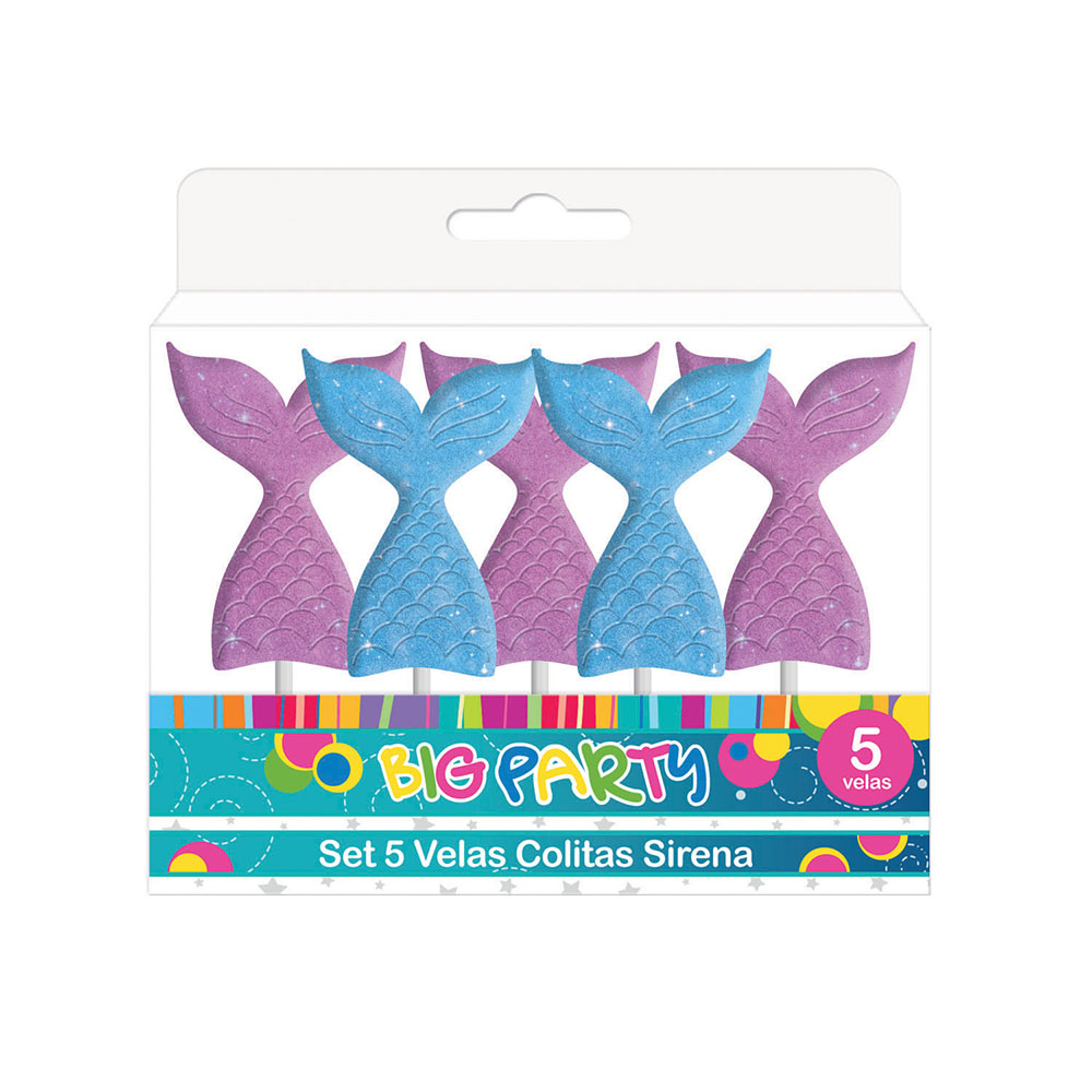 Vela 5 Colitas Sirena Big Party