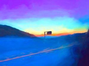 Blumenthal Lonesome Highway Digital Art 16x20 by Karol Blumenthal