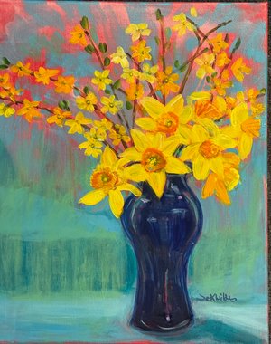 Happiness in a blue vase by Jo Killion Wildes (2026)