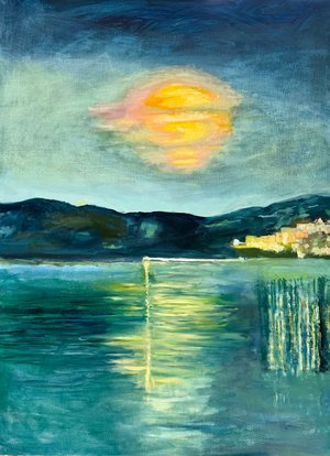 Full Moon over the Hudson, Nyack, NY by Lynn Stein (2026)