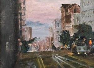 San Francisco Stree with view of the bay by frank hoeffler (2026)
