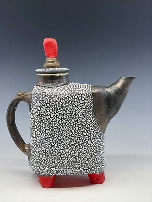 Red Footed Teapot by Barbara Glynn Prodaniuk
