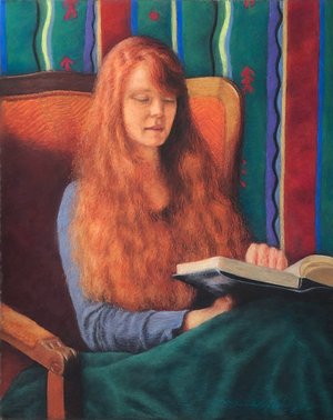 Duzy_Mary Mazzola Reading_pastel on paper_ by Merrilyn Duzy