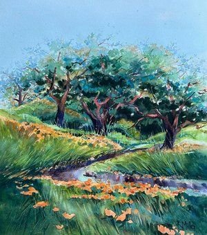 **Ruth Miller Spring Poppies 21 x 18 by Ruth Miller (2026)