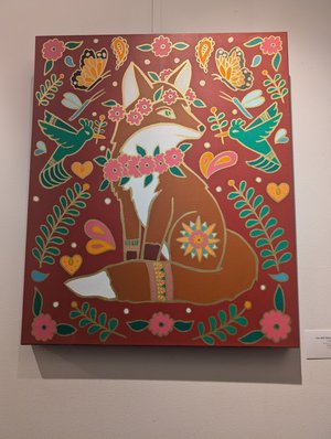 Fox with flower wreath by Erika Matyok (2026)