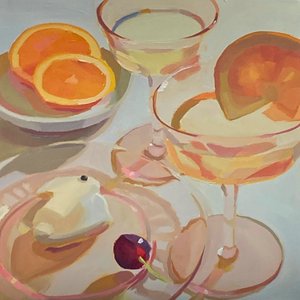 Pink Cocktail Glasses with Orange by Yuri Tayshete (2025)
