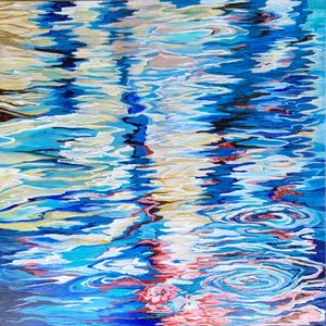Susan Karhroody  Fallen Blossom#4 36x36 acrylic on canvas by Susan Karhroody