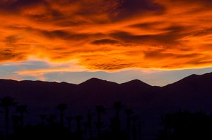 Palms Beneath a Fiery Sky. Furnace Creek, Death Valley National Park, CA. 2017 by David Gardner
