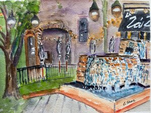 First Street Plaza - Nocturne by Carol Sturz