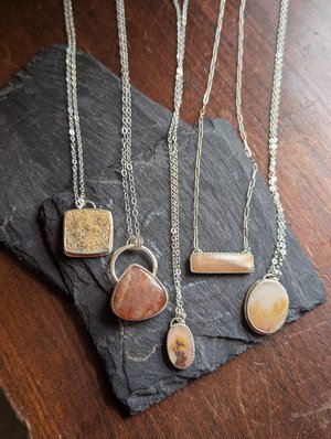 Sterling Silver and Gemstone Necklaces by Jen Fox
