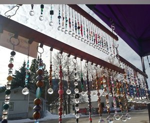 Beaded cut crystal suncatchers of various sizes  by Starla Saucier