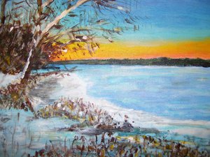 Winter Sunset  by Bert Grant