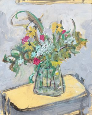 Flowers on Small cart by Nancy Librett