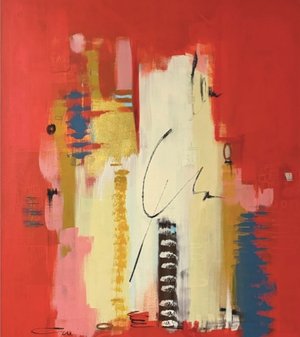 Benedek_La Vie En Rose_Acrylic_2900_24X30 by Melissa Benedek