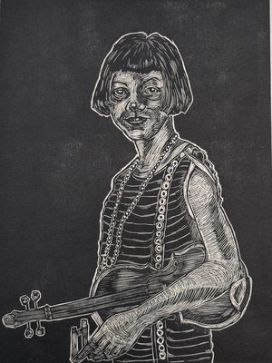  Gram and her violin by Pamela Lawton
