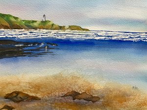 Lighthouse at Dawn by Margery Mayer