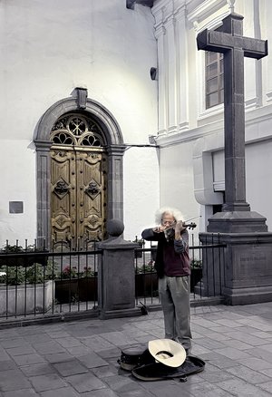 Violinist, Quito, Ecuador by James R. Swartzlander