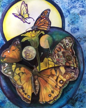 Butterflies in the moonlight  by carla toth (2017 )