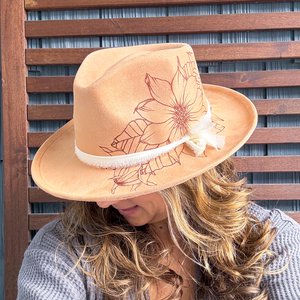 Handburned Sunflower Hat by Amy Garbutt