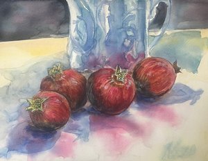 Pomegranates and Tea - by M Nosco by Michelle Nosco