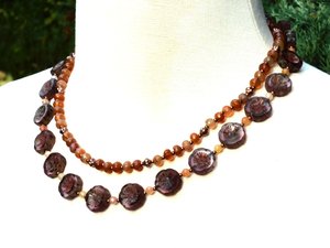 Carnelian and Czech glass double strand necklace by JIll Nielsen (2025)