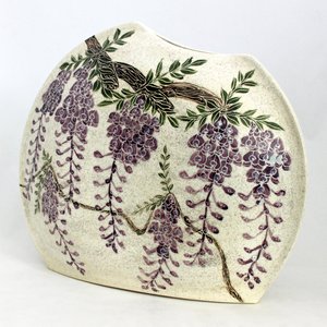 Carved Wisteria Ikebana Vase by Shizuko & Toshi Shichishima (2025)