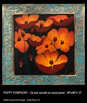 Poppy Symphony - 48x48 by Adrian Litman